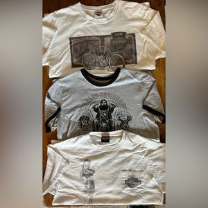 3 Harley Davidson, Mens Tee’s, Harley, Biker, Motorcycle, Vintage. All 3 Large